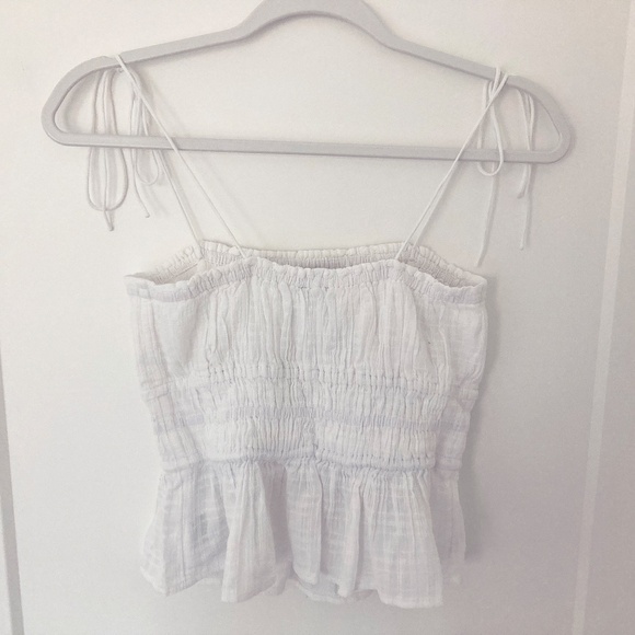 NWT J Crew Clio Sleeveless Peplum Top in White Textured Gauze - S - Picture 4 of 5